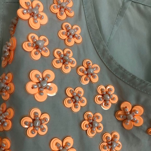 J. Crew Embroidered Tunic Sleeveless Blouse Sz 0 - Picture 8 of 12